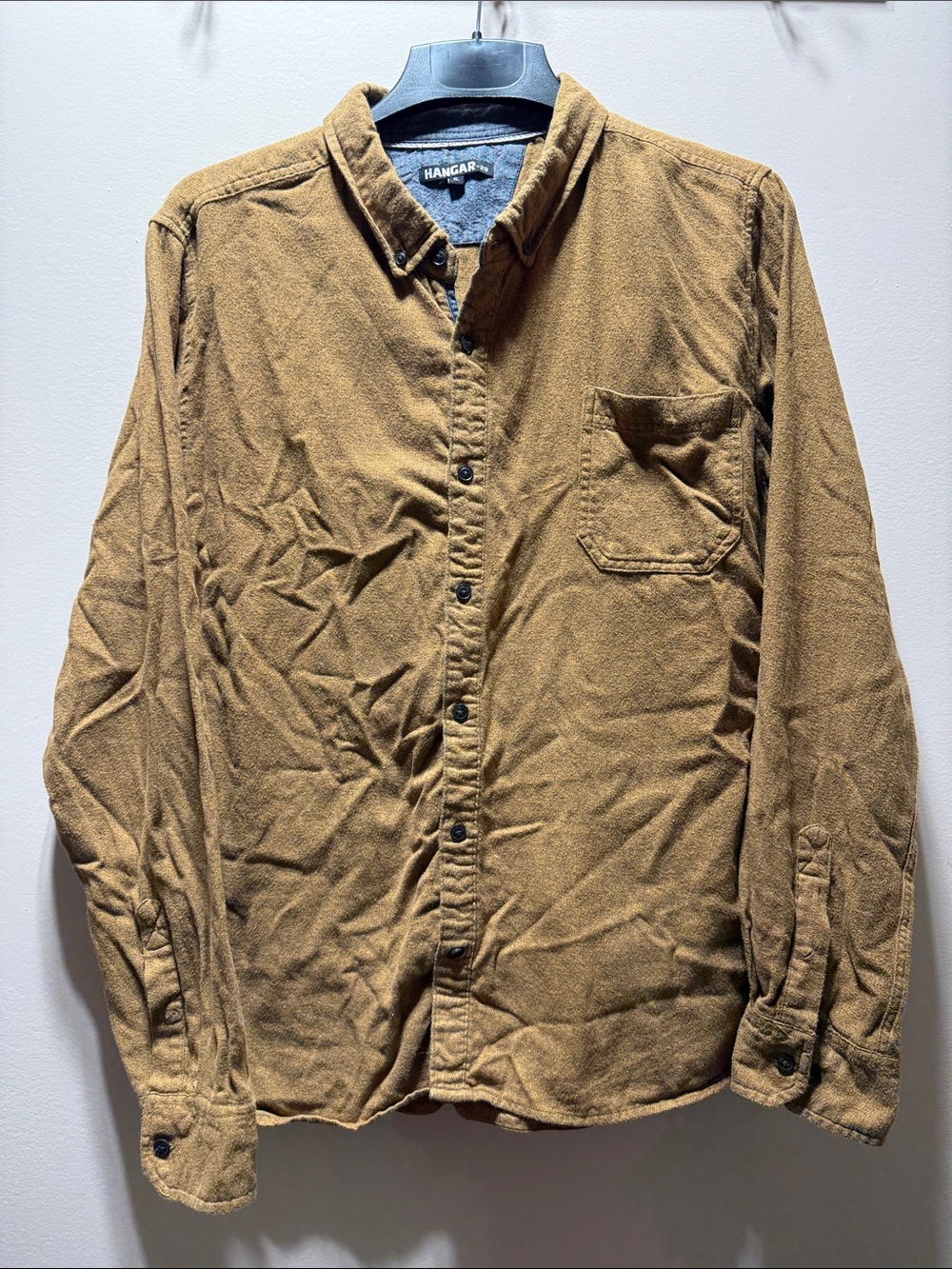 Brown Long-Sleeve Button-Down Shirt